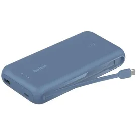 Belkin BoostCharge 20000 mAh Power Bank, integriertes USB-C-Kabel - Blau