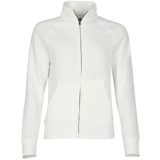 FRUIT OF THE LOOM LADIES PREMIUM SWEAT JACKET - Damen Sweatjacke mit Stehkragen und zwei Vordertaschen, weiß, XL