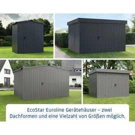 EcoStar Metallgerätehaus Euroline EFD14 anthrazit 310 x 310 cm 2-flg.