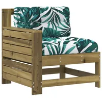 vidaXL Gartensofa mit Armlehne und Kissen Kiefernholz Imprägniert