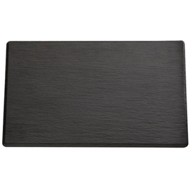 APS GN 2/4 Tablett Slate, 53 x 16,2 cm, Höhe 1 cm, Melamin, schwarz, Schieferlook, mit Antirutsch-Füßchen