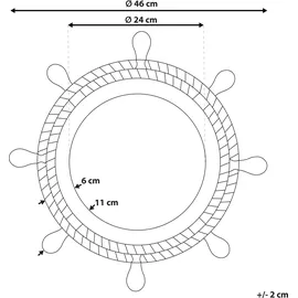 Beliani Wandspiegel rund Dunkelbraun ø 46 cm 46 cm Braun,