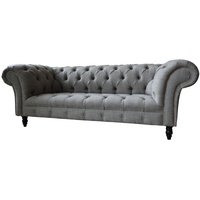 JVmoebel Chesterfield-Sofa, Chesterfield Sofa Klassisch Design Wohnzimmer Sofas Couch grau