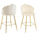 SalesFever Barhocker 2er-Set 52 x 100 x 54 cm Beige/Gold