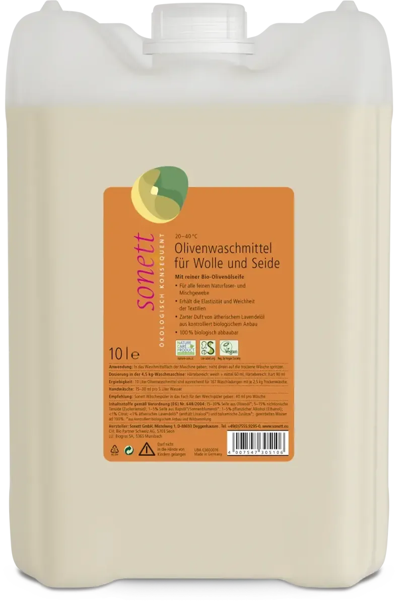 Preisvergleich Produktbild Sonett Olivenwaschmittel f. Wolle u. Seide 10 Liter