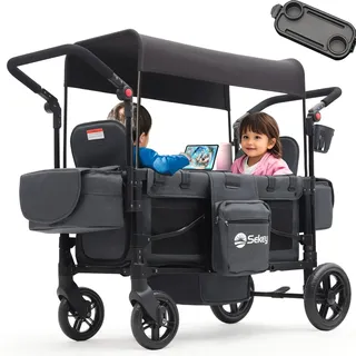 Sekey Bollerwagen Faltbar Zwillingsmodus schwarz