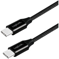 Logilink USB 2.0 Kabel USB-C Stecker zu USB-C Stecker 0.3m schwarz (CU0153)