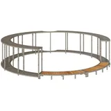 Whirlpool-Umrandung mit Stauraum Holztreppe Grau Poly Rattan Vidaxl