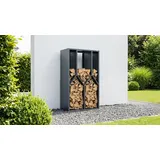 Weka Kaminholzregal Metall 100 x 77 x 200 cm grau