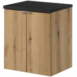 [en.casa] Waschtischunterschrank Skelbolu 50x60x40cm Eicheoptik/Schwarz [en.casa]