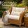 Beautissu Lounge Kissen Set 60 x 60 x 10 cm beige 2-tlg.