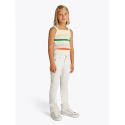 Weite Jeans TOMMY HILFIGER "FLARE WHITE JEANS", Mädchen, Gr. 16 (176), N-Gr, weiß, Denim/Jeans, Obermaterial: 98% Baumwolle, 2% Elasthan, unifarben, casual, ausgestellt, Jeans, im modernen Look