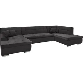 DOMO collection Wohnlandschaft DOMO COLLECTION "Aversa U-Form", braun (espresso), B:364cm H:83cm T:201cm, Luxus-Microfaser (100% Polyester);Struktur (100% Polyester);Struktur weich (100% Polyester), Sofas, Wohnlandschaft, wahlweise mit Bettfunktion, frei im Raum stellbar
