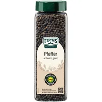 FUCHS Professional - Pfeffer schwarz ganz, Ungemahlener Pfeffer zum Mörsern oder für die Pfeffermühle geeignet, Mit praktischem Streuaufsatz, 500 g im großen Streuer