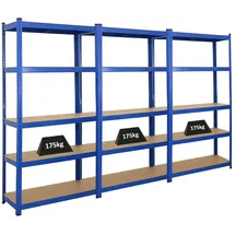 Proregal Schwerlastregal Metall 180x90x40 cm blau
