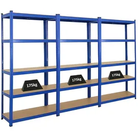Proregal Schwerlastregal Metall 180x90x40 cm blau