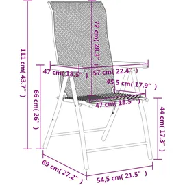 vidaXL Gartenstuhl 59,2 x 92,2 x 28,3 cm braun 2 St.