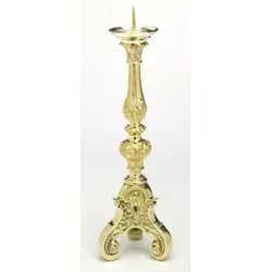 Altarleuchter Höhe 55 cm aus Messing Gold mit Dorn und Tülle Ø 4cm (Gesamtgewicht 4 kg)