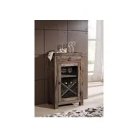 MASSIVMOEBEL24.DE Weinregal 60 x 40 x 104 cm Grau