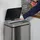 Relaxdays Mülleimer Sensor, 60 l, elektrischer Deckel, Müllbeutelhalter, Küchenmülleimer, Abfalleimer, Silber