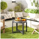 Outsunny Beistelltisch Rund 60 x 46 cm Grau