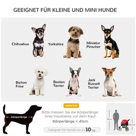 PawHut Hunde-Zubehör Hundewagen rot 54,5x109,5x106,5 cm