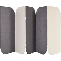Beliani Büro-Raumteiler 400 x 160 cm Grau/Beige