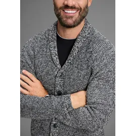 MAN'S WORLD Strickjacke melierte Optik schwarz 4XL