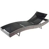 MCW Phoenix Sonnenliege 220 x 70 x 88 cm schwarz