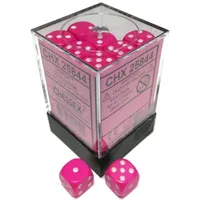 Chessex Opaque 12mm d6 Pink/white Dice Block (36 dice)