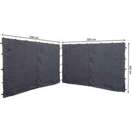 Quick Star Seitenwand für Pavillon Nizza 2 Stück 3,5 x 1,92 m Grau