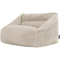 I.C.O.N. Icon Natalia Sitzsack Kinder Sofa, Beige, Flauschiger Cord Stoff, Sitzsack Cord mit Füllung, Bequemer Kinder Sessel, Kuschelsessel, Lese Sessel, Schlafzimmer, Kinderzimmer, Jugendzimmer