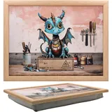 Lesser & Pavey Knietablett mit Sitzsack zum Servieren von Gerichten, schöne Knietabletts zum Essen auf dem Schoß zum Abendessen oder zum Atmen, neu gestaltete Lebensmitteltabletts für den Schoß