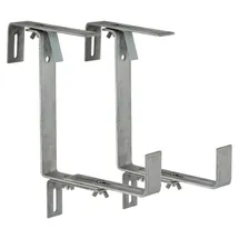 Dehner Blumenkastenhalter Profi für Rohrgeländer 2 Stück Metall silber