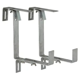 Dehner Blumenkastenhalter Profi für Rohrgeländer 2 Stück Metall silber