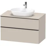 Duravit D-Neo Konsolenwaschtischunterbau mit Möbelgriff diamantschwarz, × Taupe