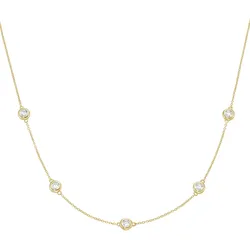 Goldkette LUIGI MERANO "Ankerkette mit Zirkonia, Gold 375", gold, Halsketten, Damen, 45cm, Gelbgold 375