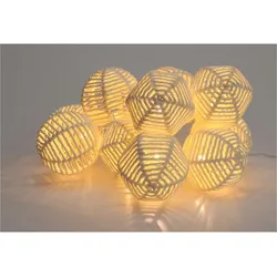 LED Lichterkette mit Batterie & Timer Kunststoff Kugeln 1,65m Warmweiß