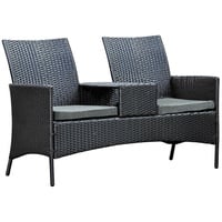 Tuindeco Loveseat Sessel Stuhl Rattansessel Brentwood, Polyrattan schwarz