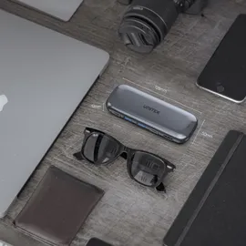 UNITEK Hub USB-C M.2 HDMI PD 100W D1046A uHUB H6 Storage 6-in-1 SSD Storage mit 10Gbps Daten, und / Grau