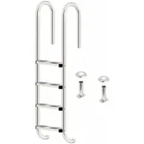 Edelstahl Poolleiter Mit 4 Stufen, 50 X 26,5 X 157 Cm, Mit Rutschsicherung, Pool Einstieg - Zelsius
