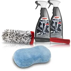 Sonax 2x 1 L FelgenReiniger + Schwamm + Microfaser FelgenBürste