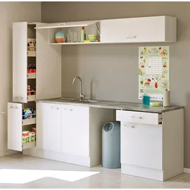 Flex-Well Schrank-Set FLEX-WELL "L-240-1902-000-Lucca", weiß (weiß, caledonia), B:240cm H:200cm T:60cm, Kastenmöbel-Sets, Gesamtbreite 240 cm, inkl. Einbauspüle