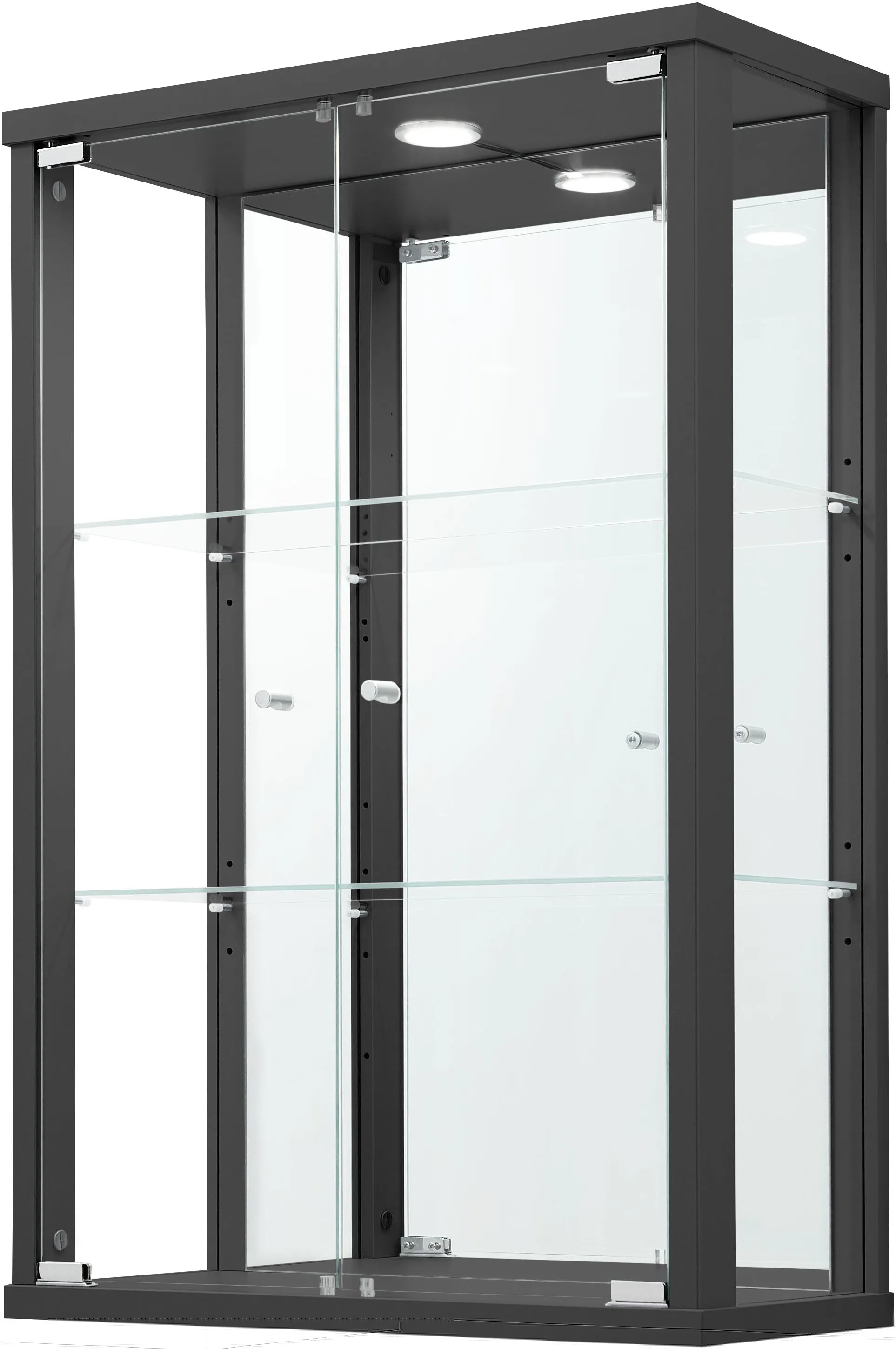 fif möbel Vitrine »OPTIMA«, Hängevitrine/Glasvitrine 2x Glastür, perfekt für Sammler, Sammlervitrine fif möbel Schwarz