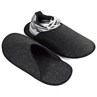 Pantoffelmann Überpantoffeln leicht faltbar Überzieher Museumspantoffel Überschuh Pantoffel (1 Paar) Filzpantoffeln, Gästepantoffel besonders leicht schwarz 41-48 EU