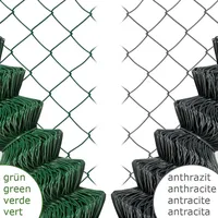 V2Aox Maschendrahtzaun 80 - 150 cm Höhe 15 / 25 m Länge Maschendraht Gartenzaun Zaun 2 Farben V2Aox, Farbe:Anthrazit, Zaunhöhe:80 cm, Zaunlänge:15 m - Grau