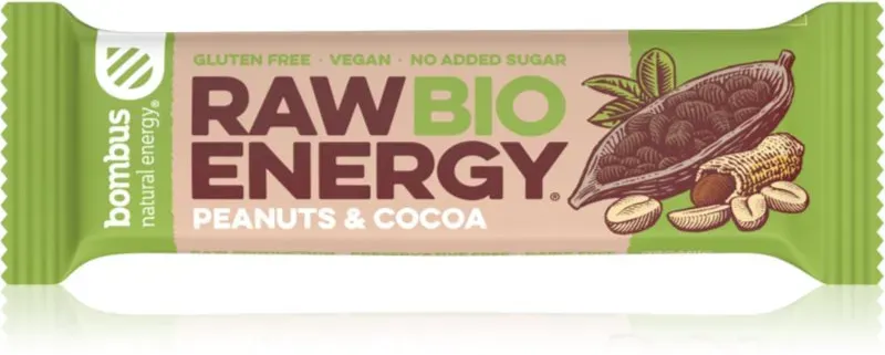 Bombus Raw Energy BIO Fruchtriegel in BIO-Qualität Geschmack Peanuts & Cocoa 50 g