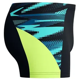 Speedo End+ Max Splice Badehose Boxer - Black / Hyper Yellow - UK 32