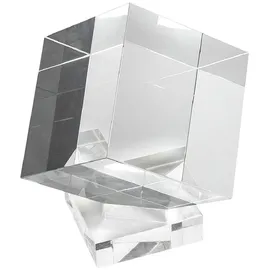 Casa Padrino Luxus Deko Acryl Würfel mit Halterung 30 x 30 x H. 30 cm - Schreibtisch Deko - Büro Deko - Wohnzimmer Deko - Luxus Qualität