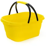 SAMMART 13L Faltbarer Korb mit Griff – Tragbarer Picknickkorb/Krater für den Außenbereich – Faltbare Einkaufstasche – Platzsparender Aufbewahrungsbehälter (Golden Yellow)